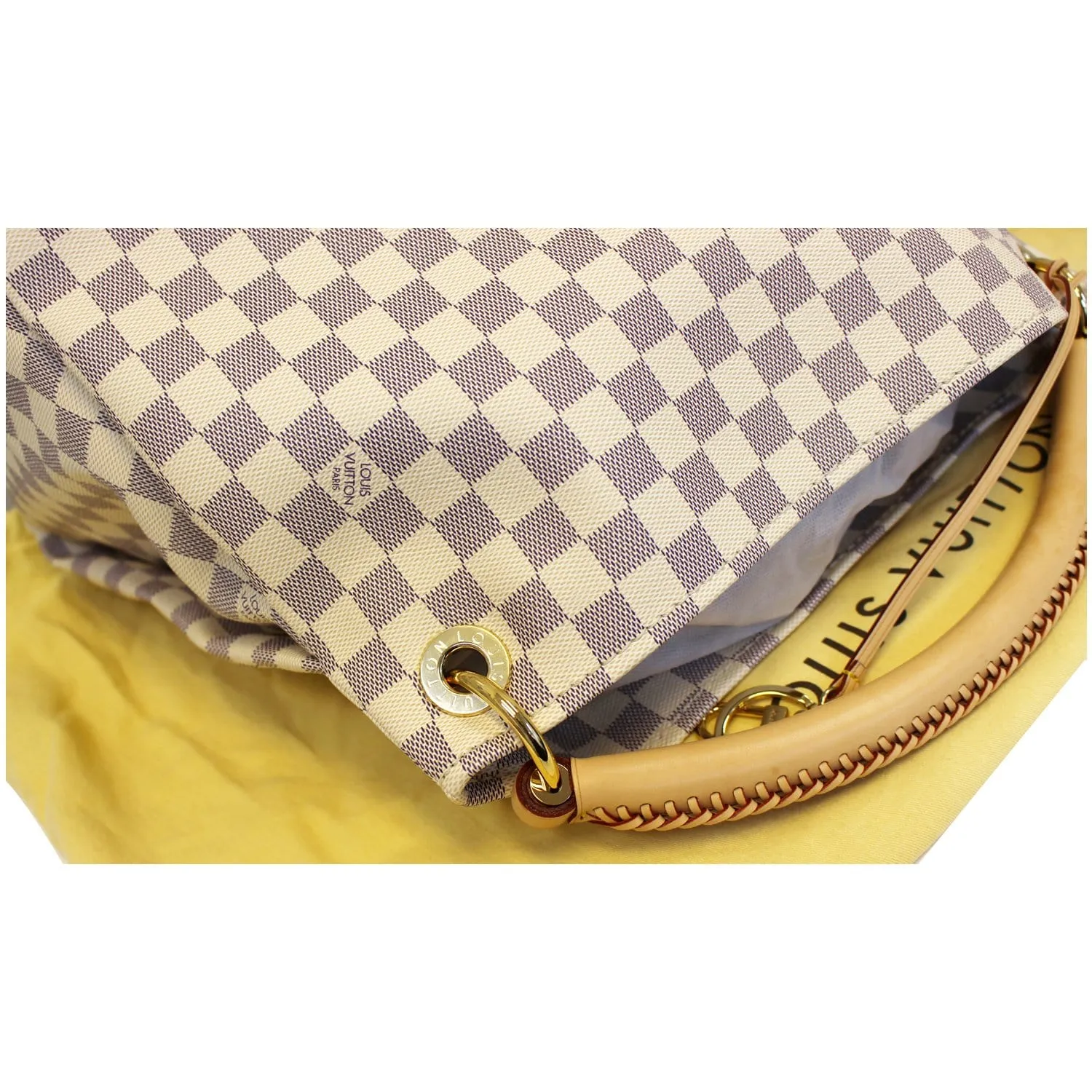 LOUIS VUITTON Artsy MM Damier Azur Shoulder Bag White