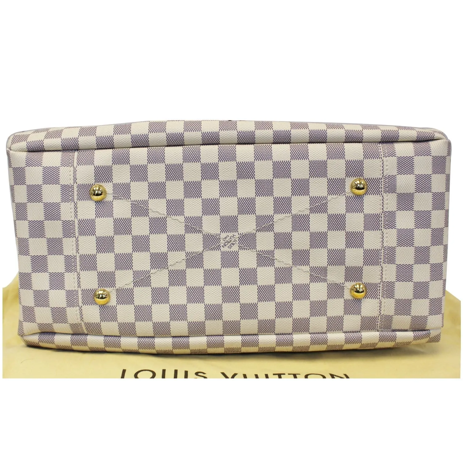 LOUIS VUITTON Artsy MM Damier Azur Shoulder Bag White