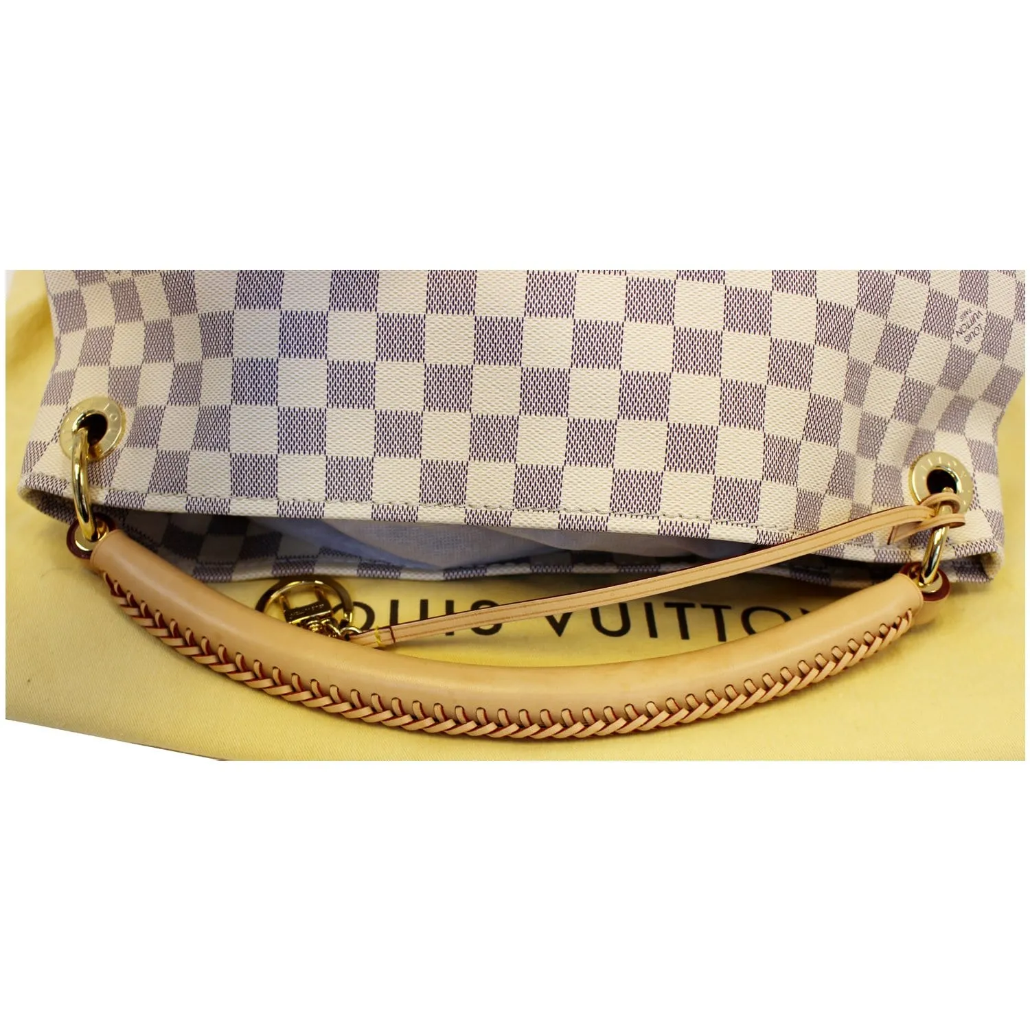 LOUIS VUITTON Artsy MM Damier Azur Shoulder Bag White