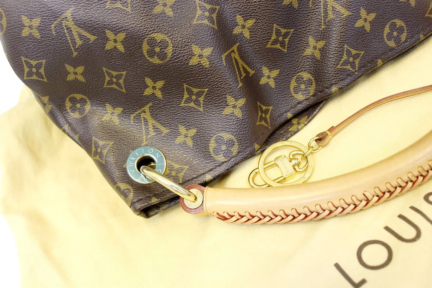 LOUIS VUITTON Artsy MM Monogram Canvas Hobo Brown Shoulder Bag