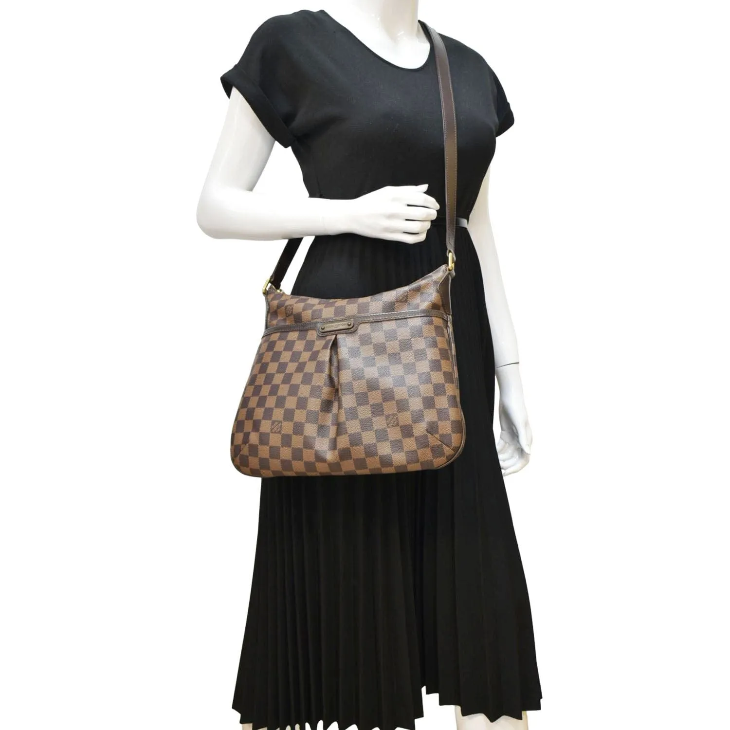 LOUIS VUITTON Bloomsbury PM Damier Ebene Crossbody Bag Brown