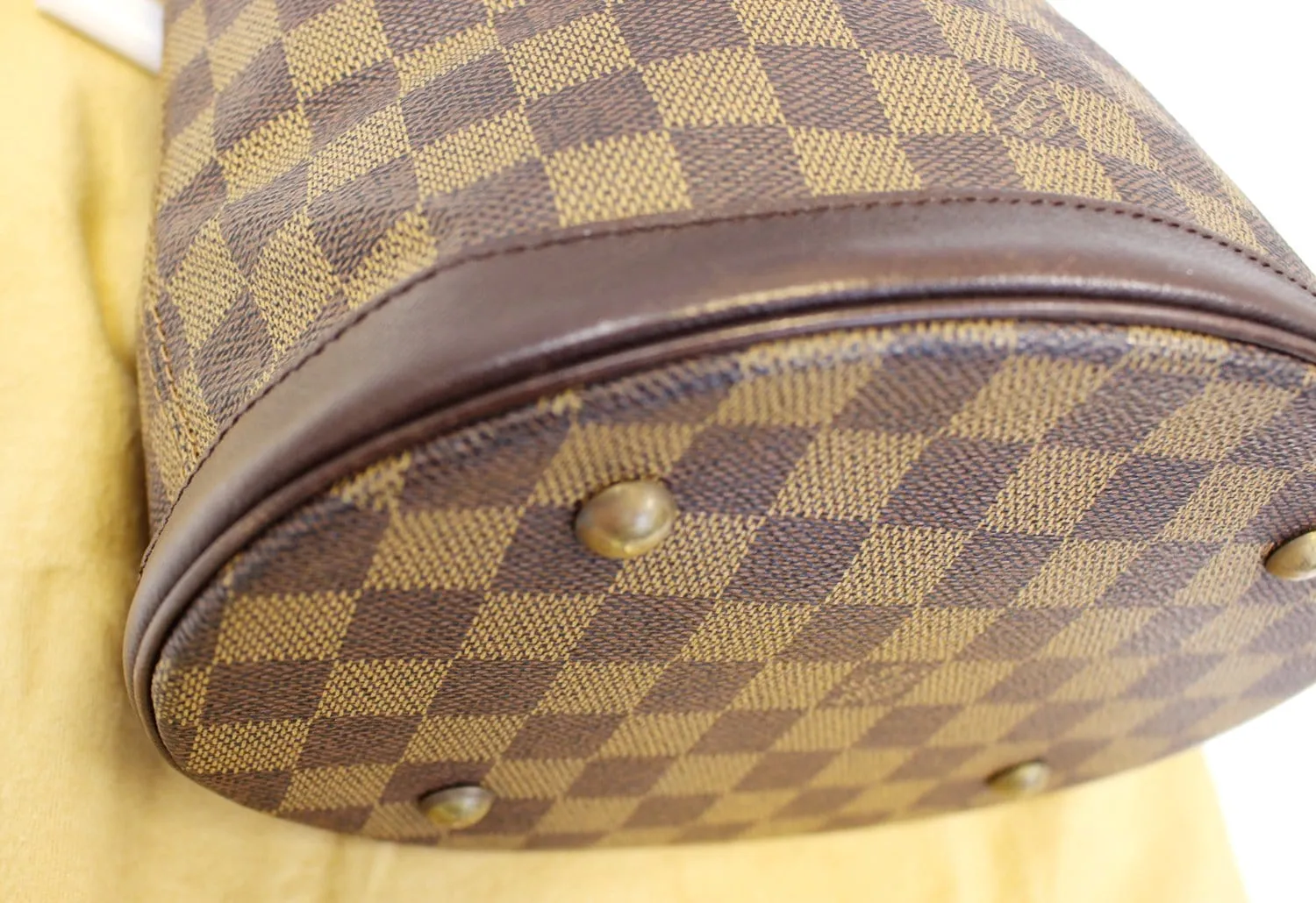 LOUIS VUITTON Damier Ebene Brown Marais Bucket Shoulder Bag - Final Call