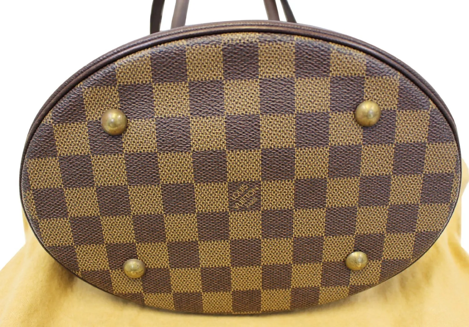 LOUIS VUITTON Damier Ebene Brown Marais Bucket Shoulder Bag - Final Call