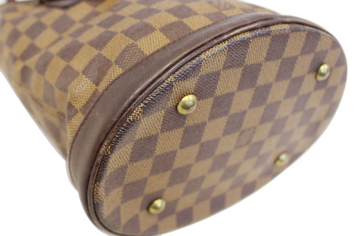 LOUIS VUITTON Damier Ebene Brown Marais Bucket Shoulder Bag