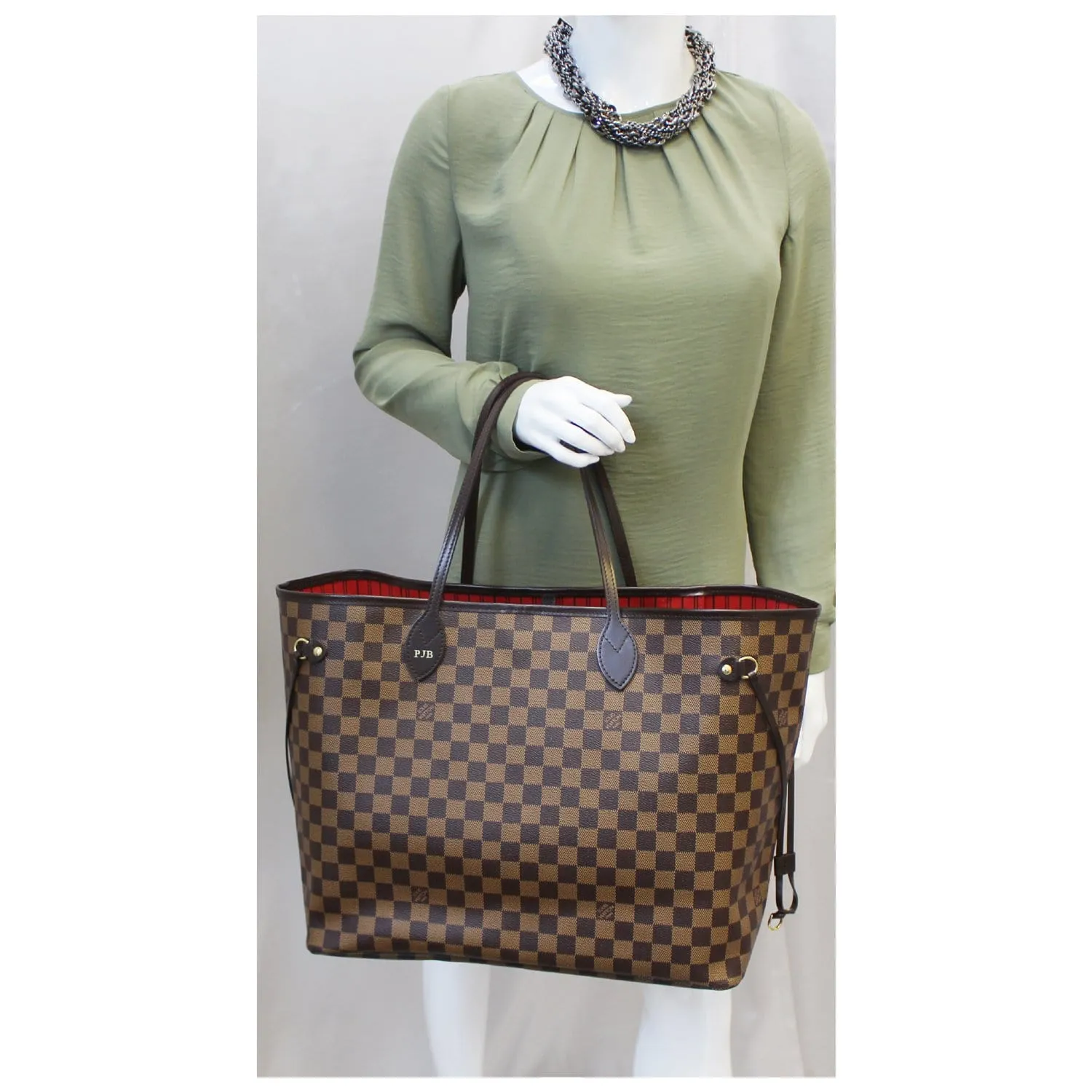 LOUIS VUITTON Neverfull GM Damier Ebene Tote Shoulder Bag