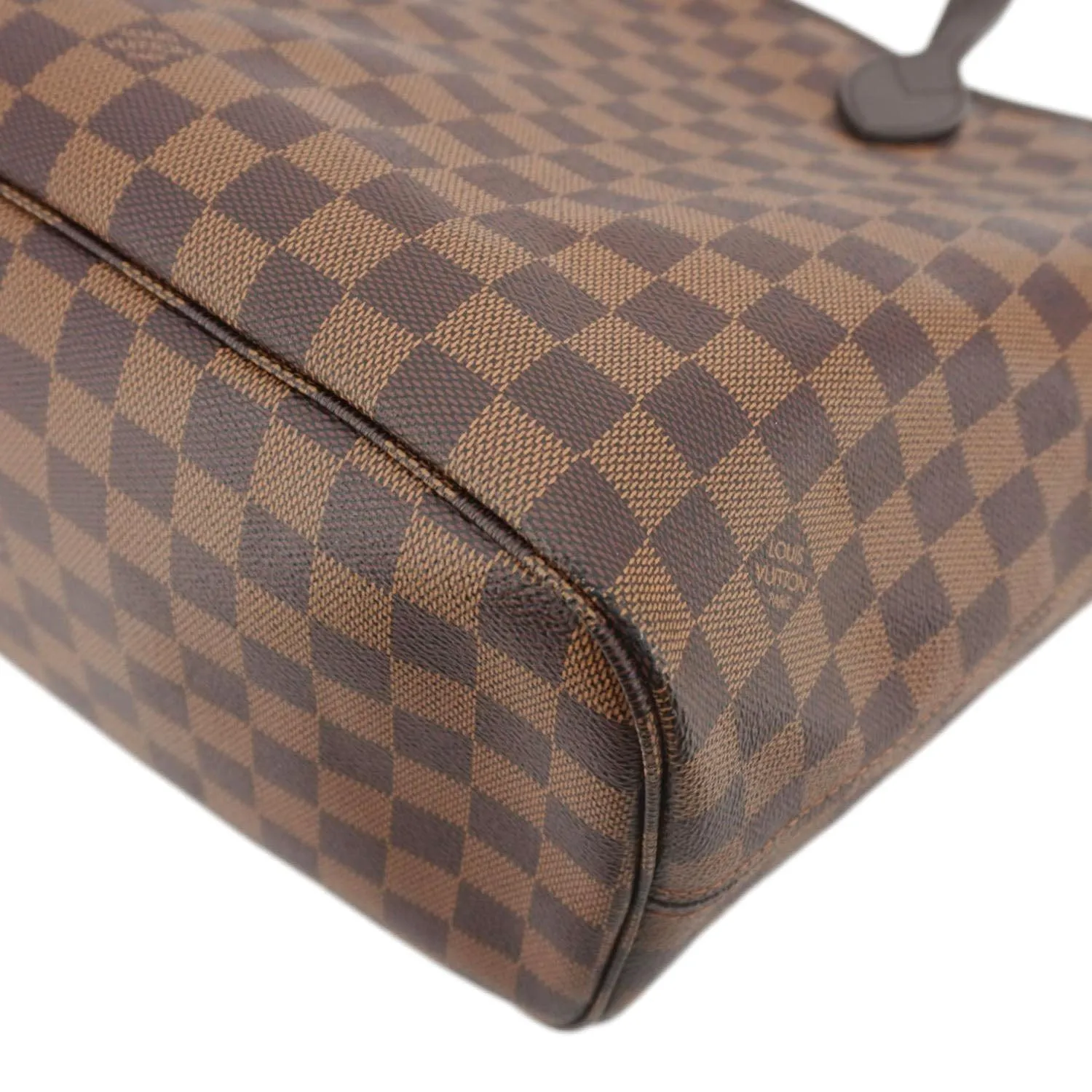 LOUIS VUITTON Neverfull MM Damier Ebene Shoulder Bag Brown