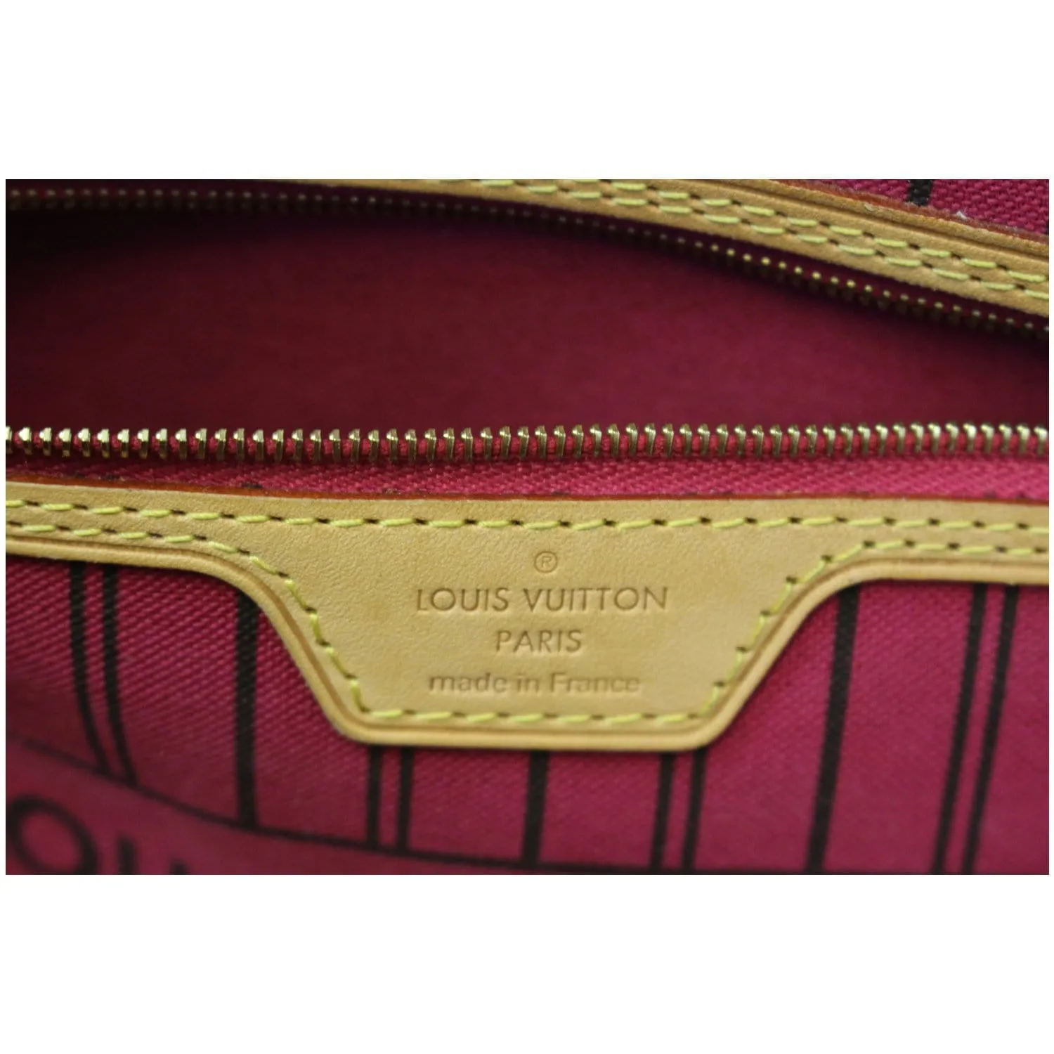 LOUIS VUITTON Neverfull MM Monogram Canvas Tote Bag Fuchsia