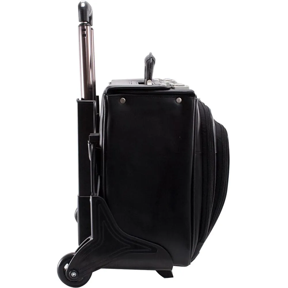 McKlein USA Sheridan 17" Leather Patented Detachable -Wheeled Catalog Briefcase