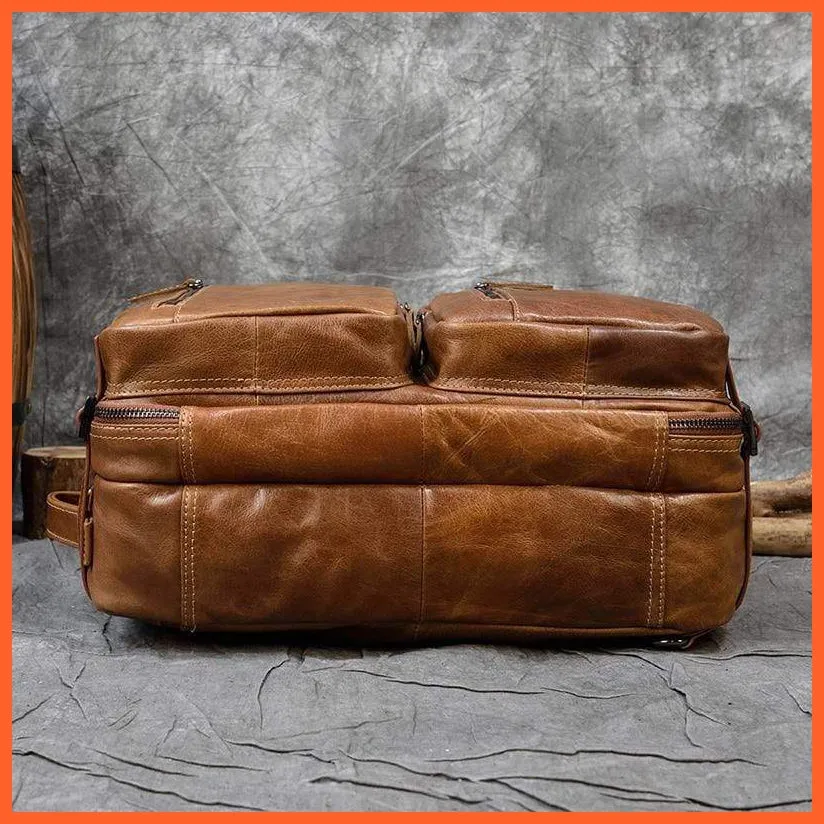Men Briefcase Leather Hand Bag