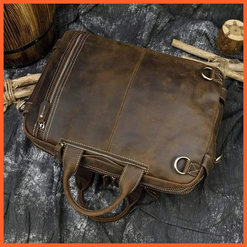 Men Briefcase Leather Hand Bag
