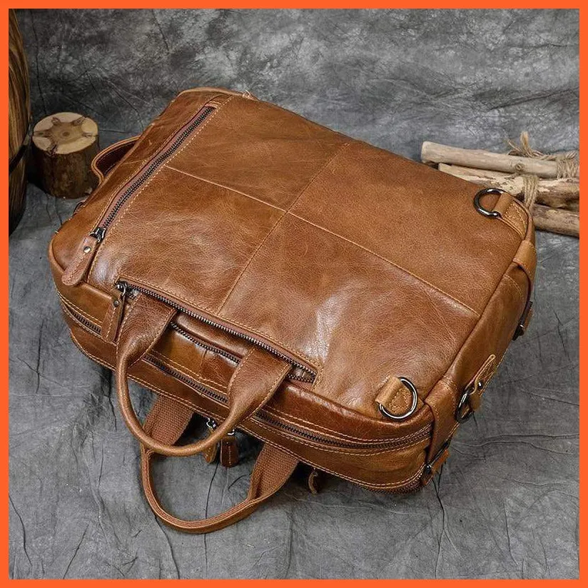 Men Briefcase Leather Hand Bag