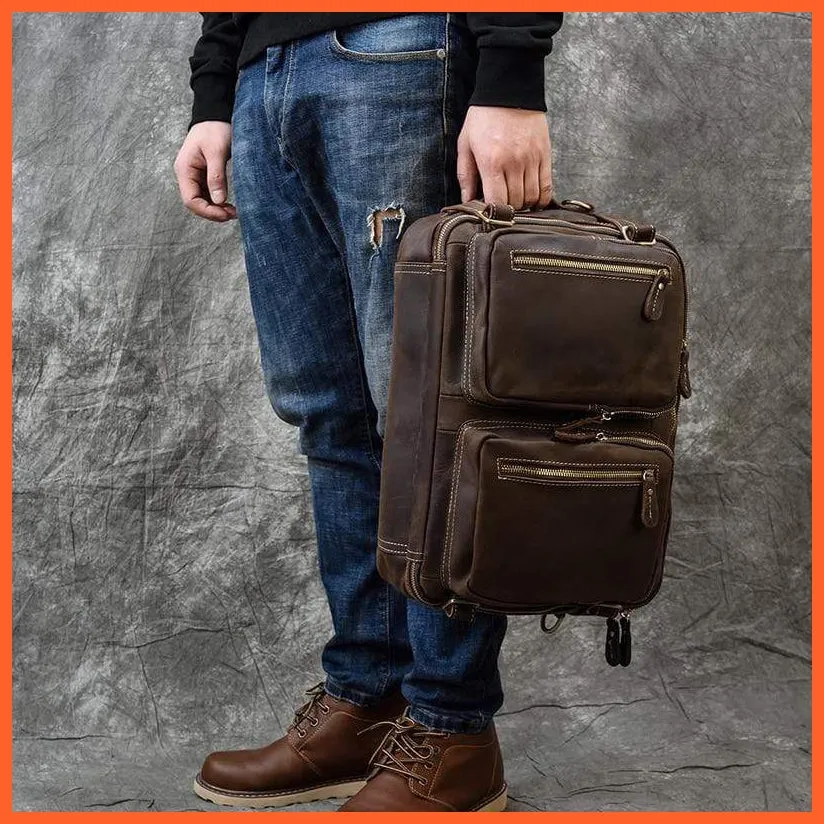 Men Briefcase Leather Hand Bag