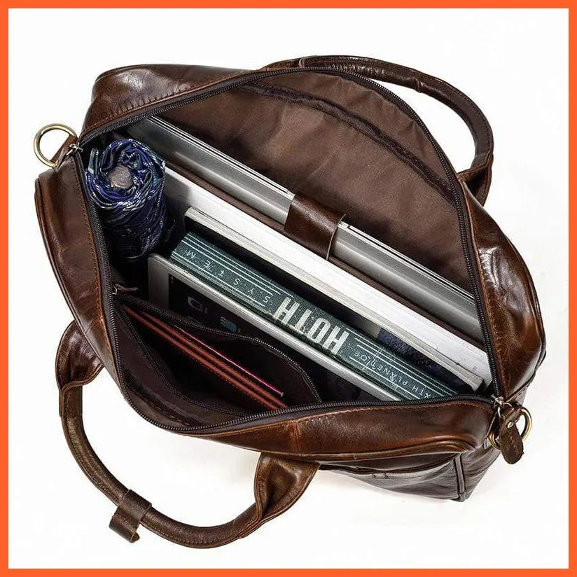 Men Briefcase Leather Hand Bag