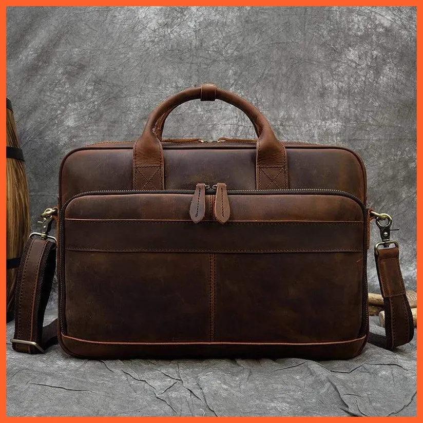 Men Briefcase Leather Hand Bag