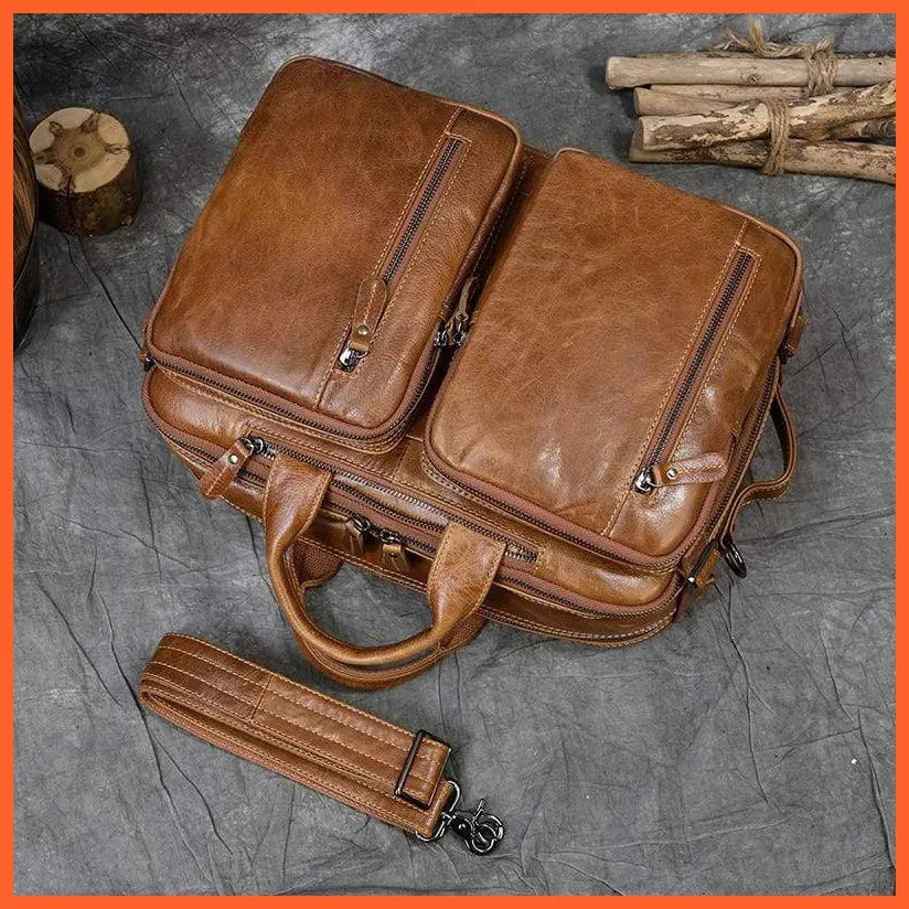 Men Briefcase Leather Hand Bag