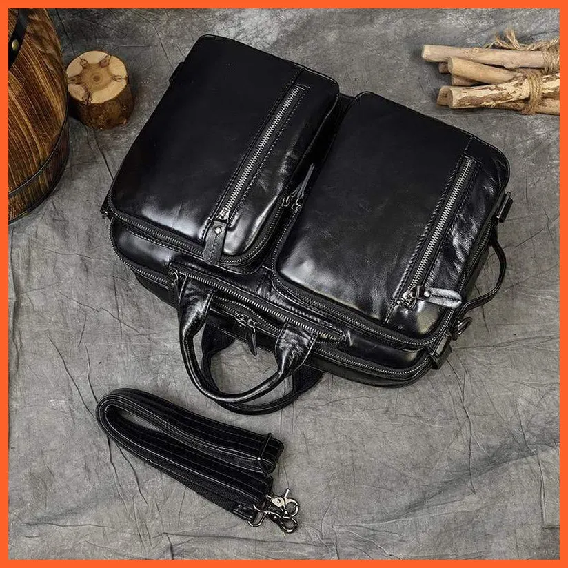 Men Briefcase Leather Hand Bag