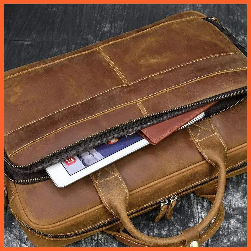 Men Briefcase Leather Hand Bag
