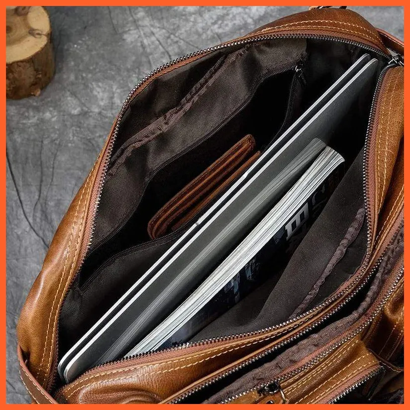 Men Briefcase Leather Hand Bag