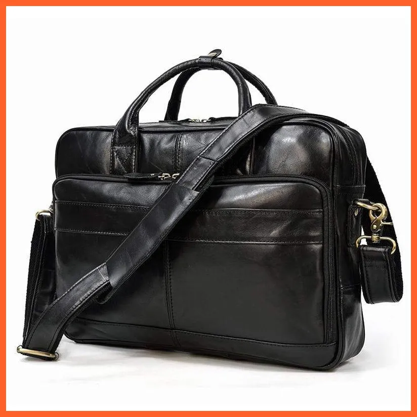 Men Briefcase Leather Hand Bag