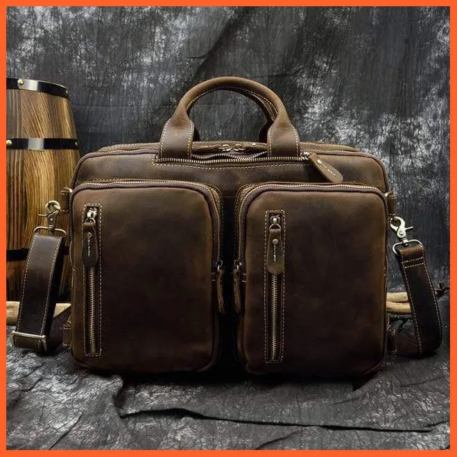 Men Briefcase Leather Hand Bag