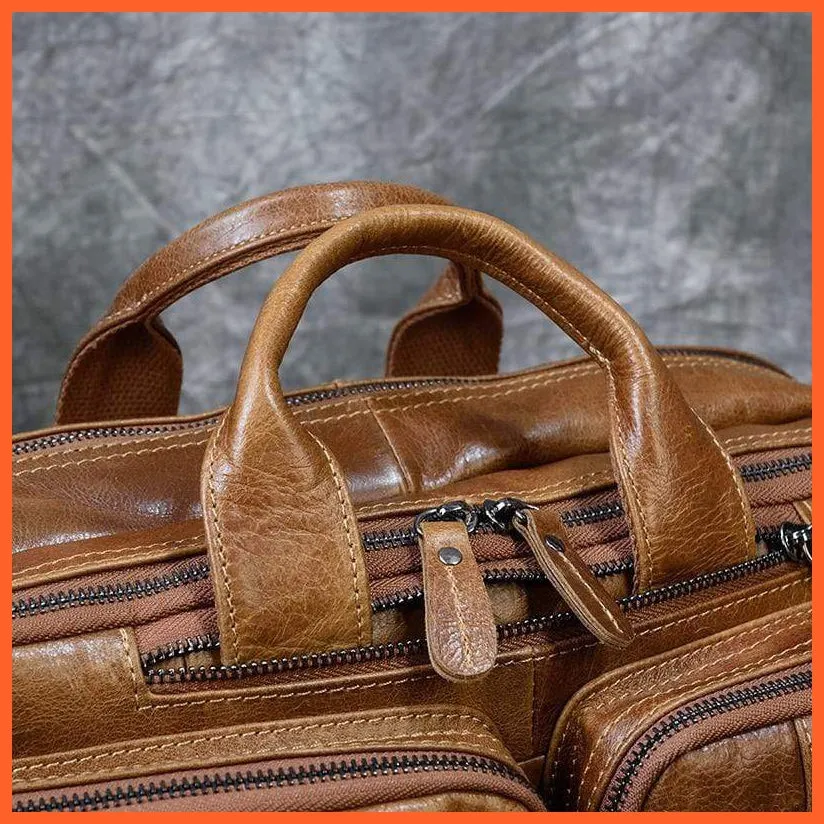 Men Briefcase Leather Hand Bag