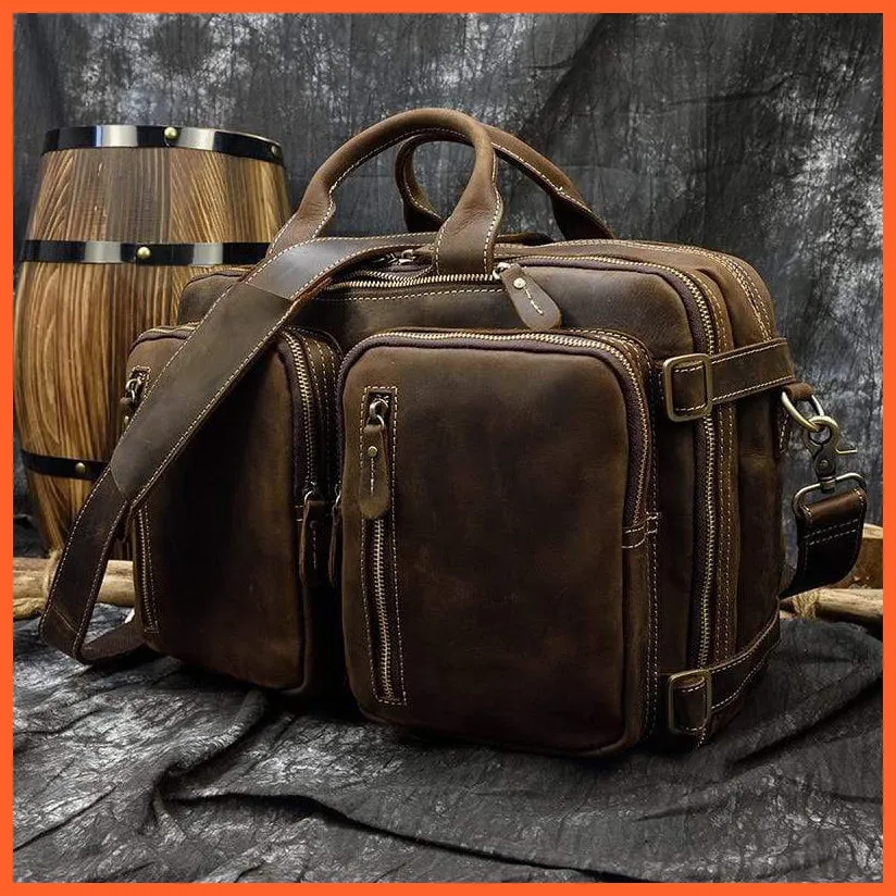 Men Briefcase Leather Hand Bag