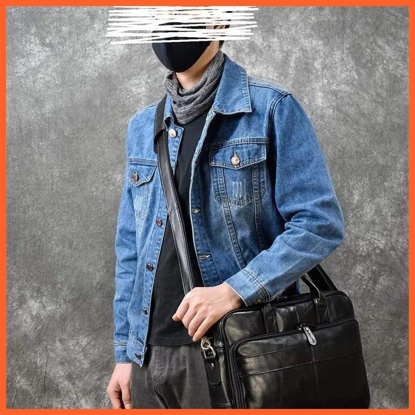 Men Briefcase Leather Hand Bag