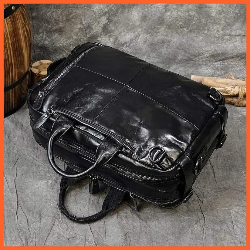 Men Briefcase Leather Hand Bag