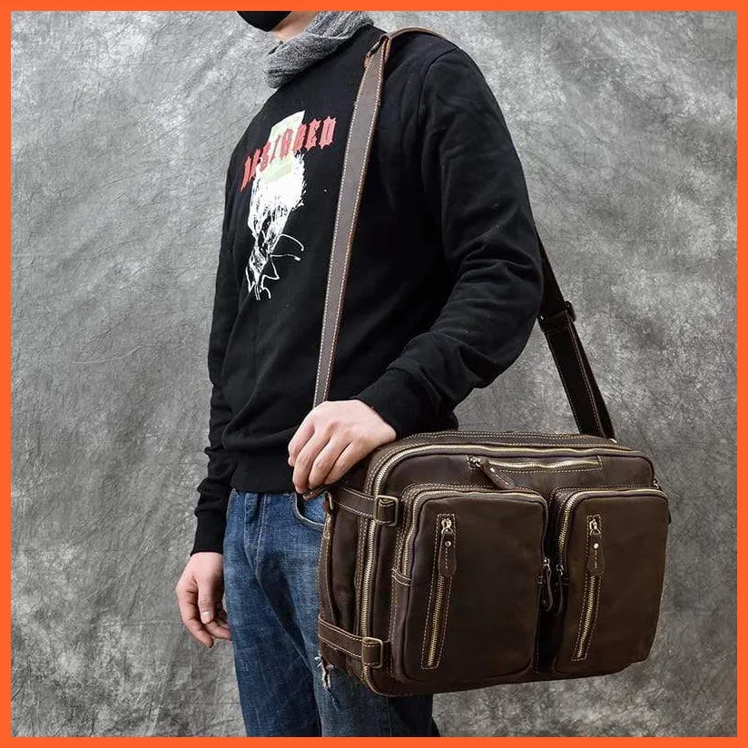 Men Briefcase Leather Hand Bag