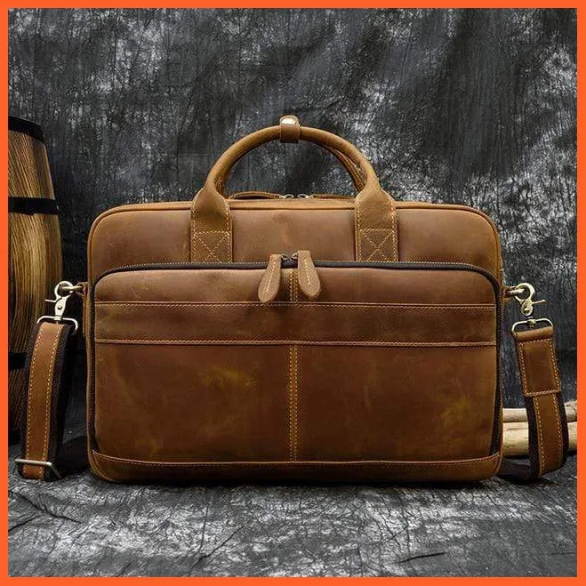 Men Briefcase Leather Hand Bag