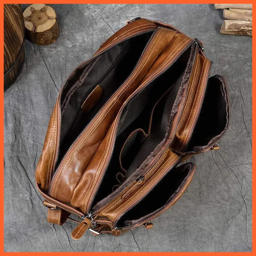 Men Briefcase Leather Hand Bag