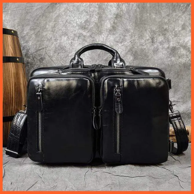 Men Briefcase Leather Hand Bag