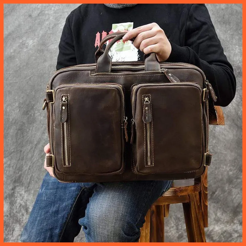 Men Briefcase Leather Hand Bag