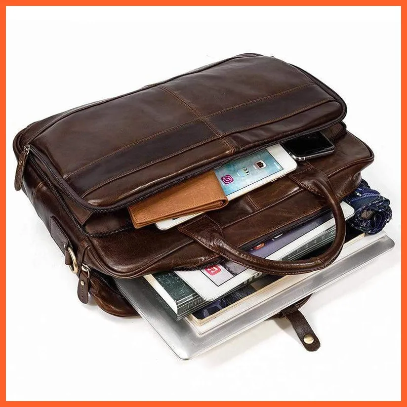 Men Briefcase Leather Hand Bag