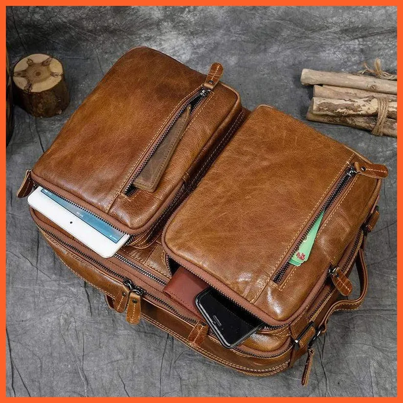 Men Briefcase Leather Hand Bag