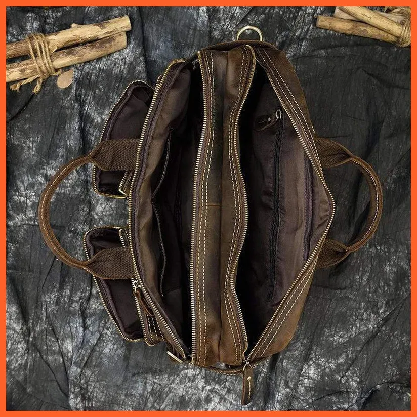 Men Briefcase Leather Hand Bag
