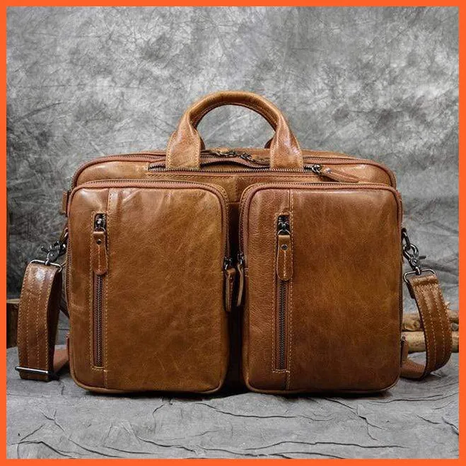 Men Briefcase Leather Hand Bag