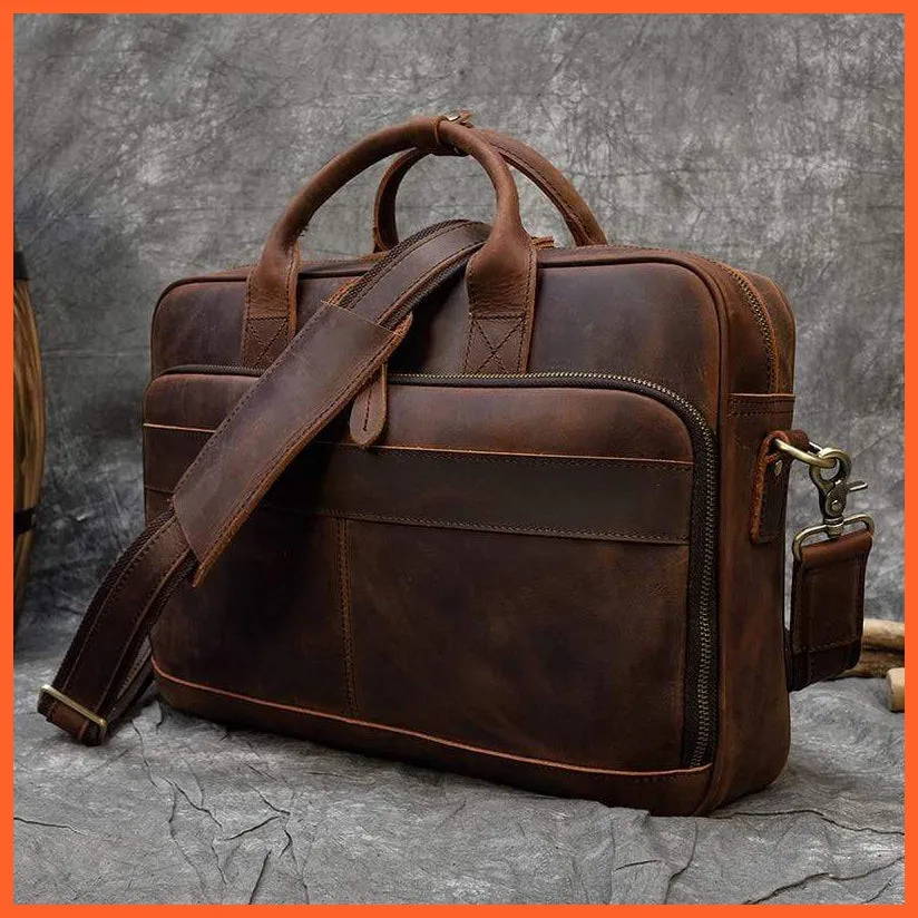 Men Briefcase Leather Hand Bag