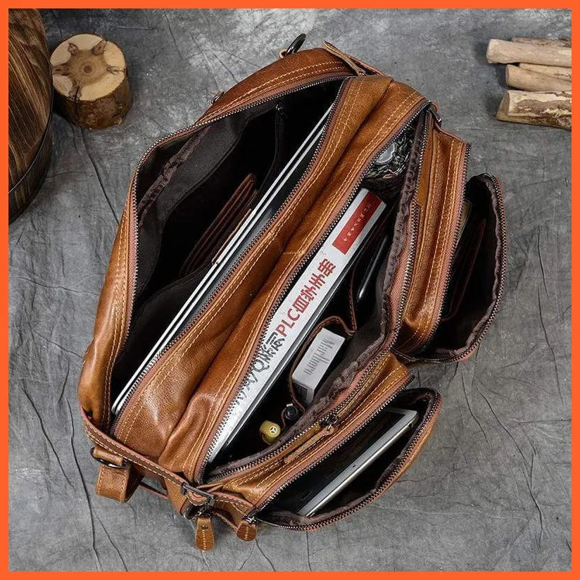 Men Briefcase Leather Hand Bag