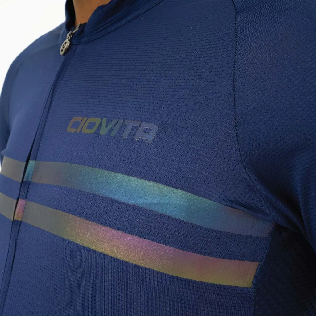 Men's Faro Race Fit Jersey (Navy- Oil Slick Reflective)