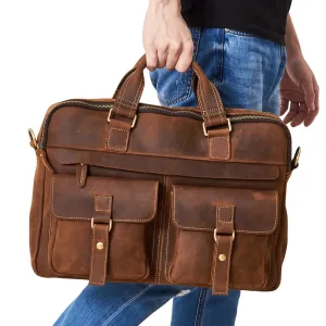 Messenger Briefcases Leather Shoulder JOYIR Bags Document 15.6"17"Laptop Business Male Bags Exclusive offer Innovative Office Portfolio Men's