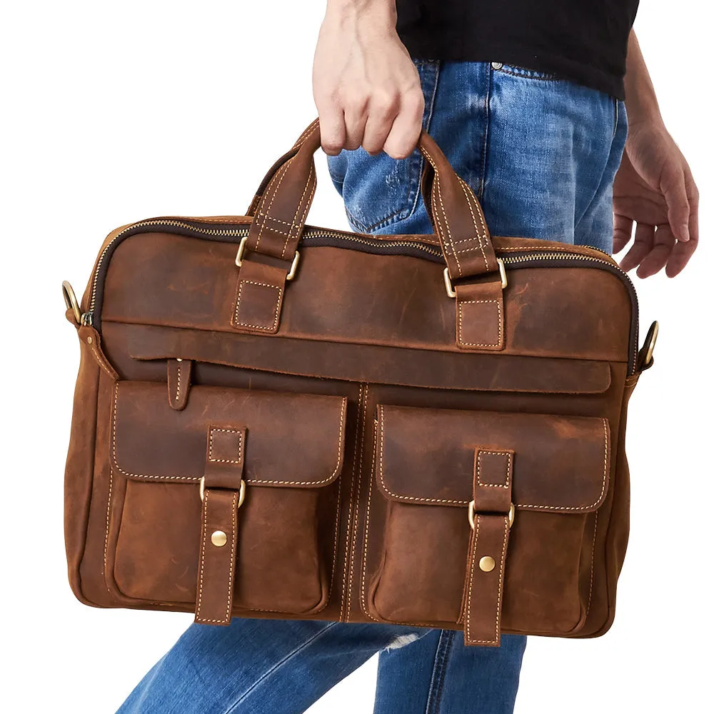 Messenger Briefcases Leather Shoulder JOYIR Bags Document 15.6"17"Laptop Business Male Bags Exclusive offer Innovative Office Portfolio Men's