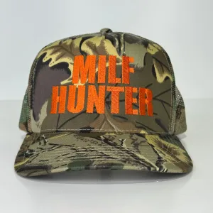 Milf Hunter Custom Embroidered Camo Mesh SnapBack Hat Cap