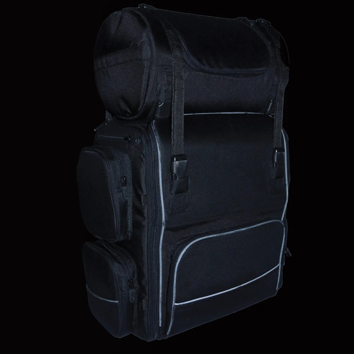 Milwaukee Leather SH680 Large Black Textile Motorcycle Sissy Bar Travel Bag