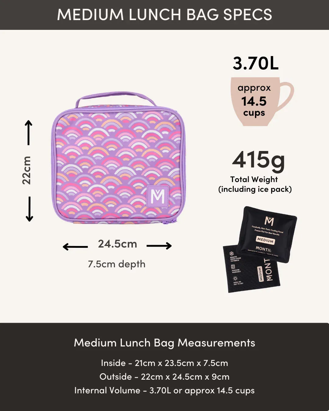 Montiico Medium Insulated Lunch Bag - Superhero