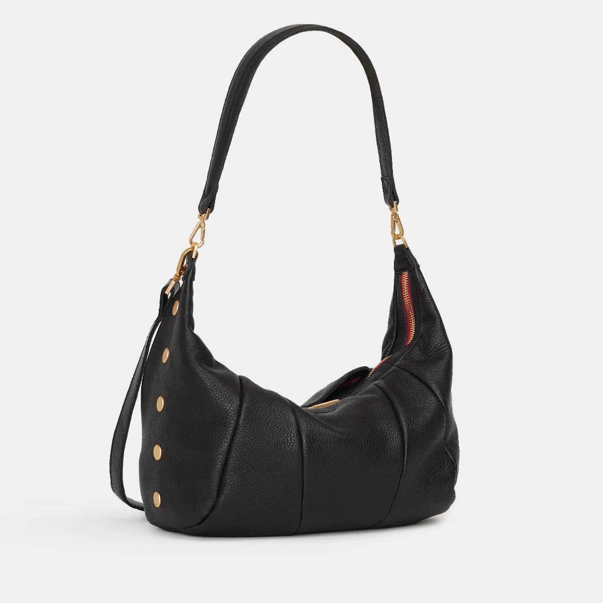 Morgan | Black/Brushed Gold Red Zip