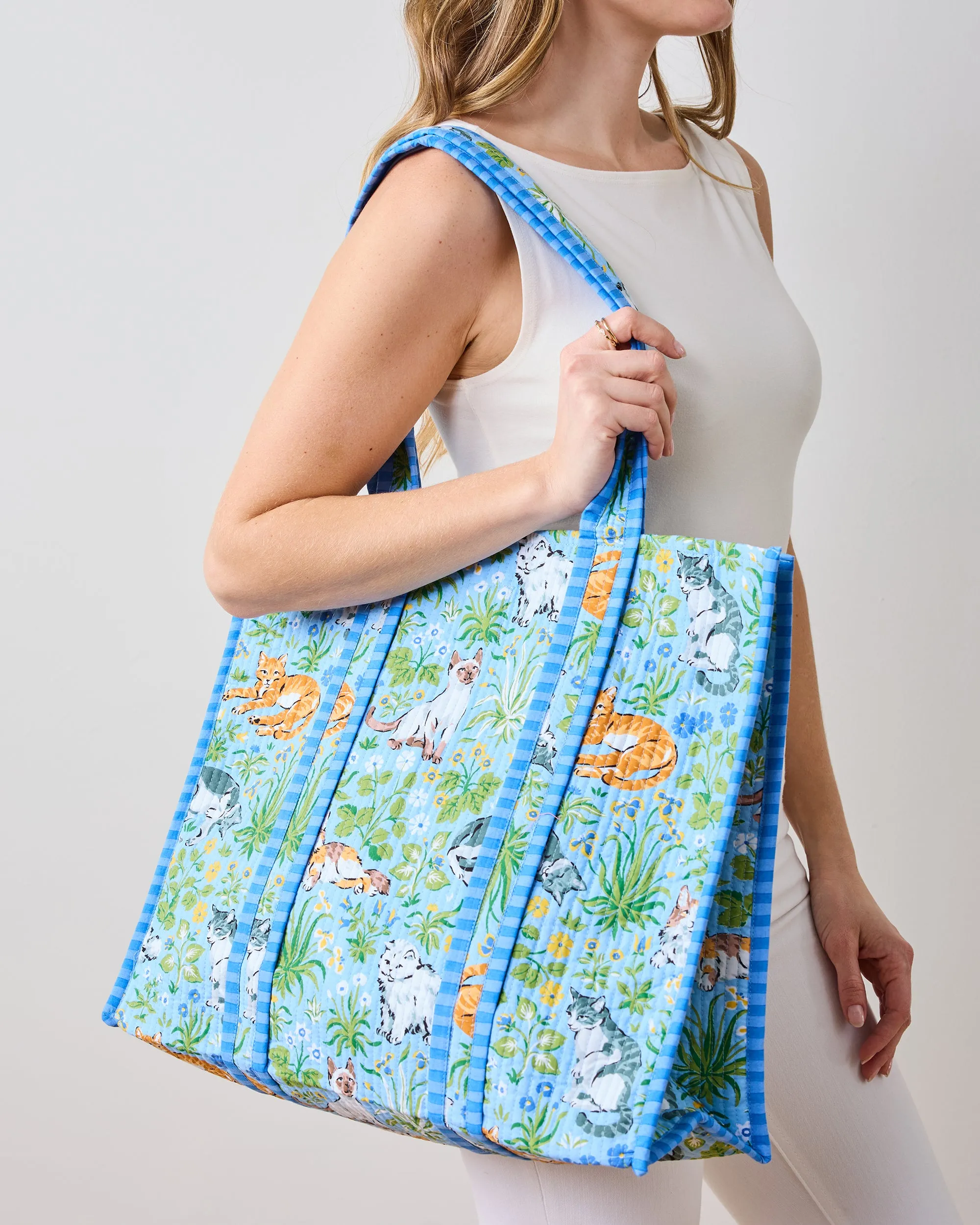 Must Love Cats - The Traveler Tote - Cornflower