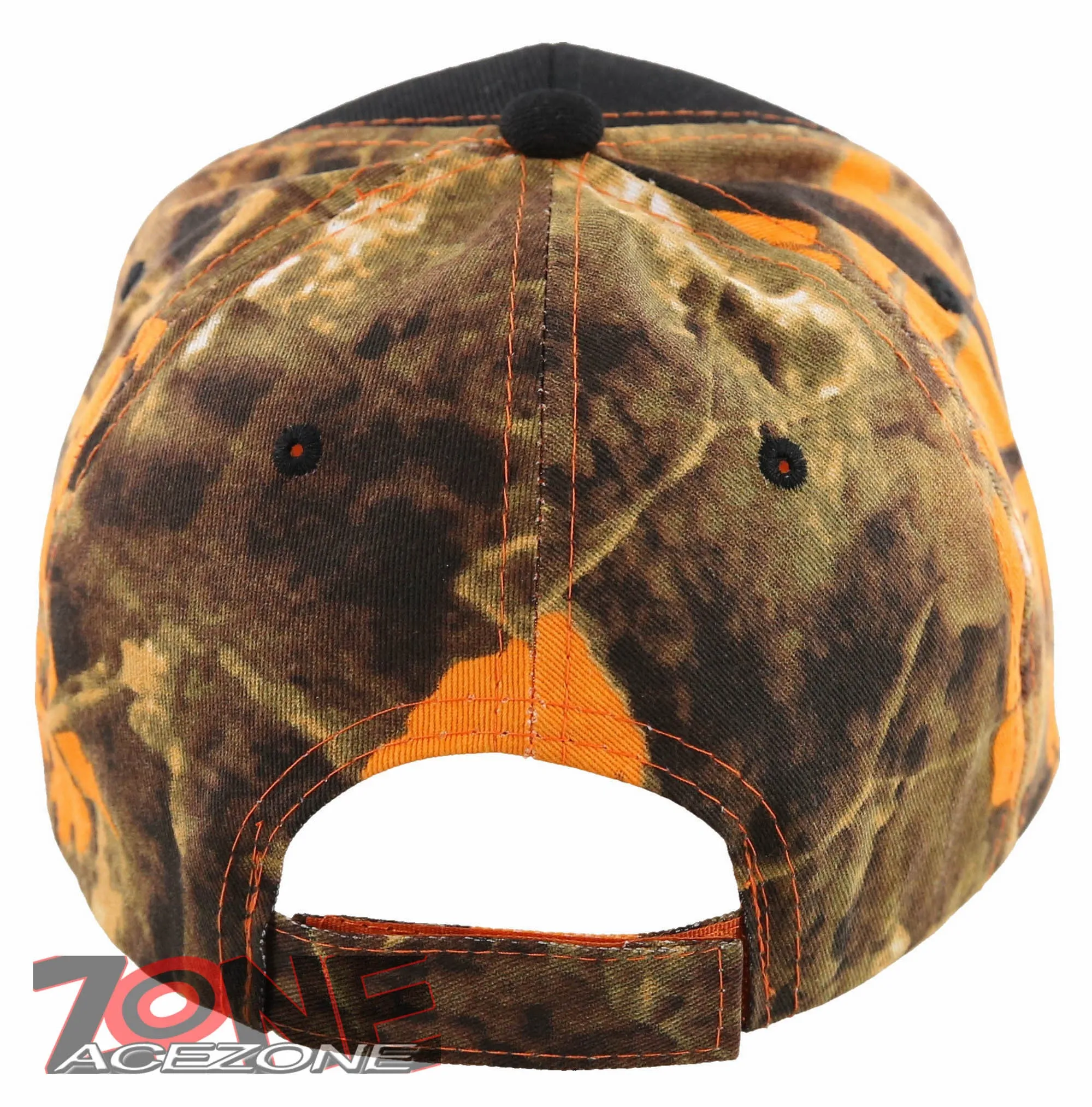 NEW! BIG BUCK HUNTER HUNT DEER BUCK OUTDOOR SPORTS CAP HAT BLACK ORANGE CAMO
