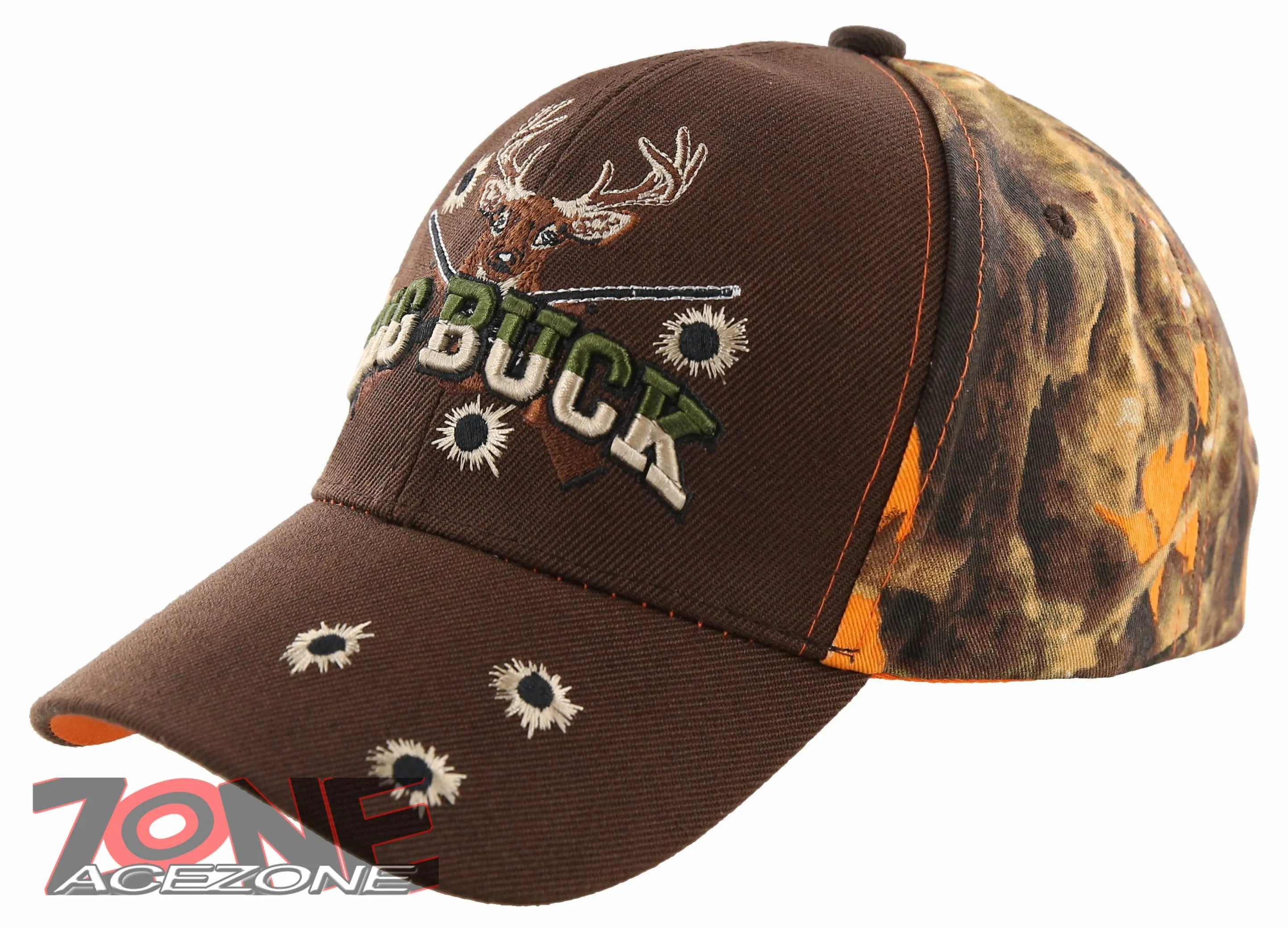 NEW! BIG BUCK HUNTER HUNT DEER BUCK OUTDOOR SPORTS CAP HAT BROWN ORANGE CAMO