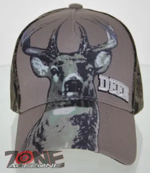 NEW! BIG DEER PRINT HUNTER DEER BUCK OUTDOOR SPORTS CAP HAT CAMO TAN